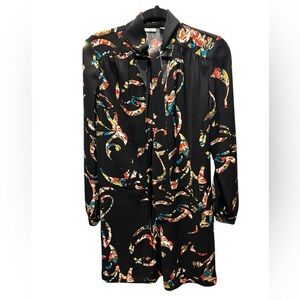 Halogen Black Dress with Colorful Abstract Pattern size S